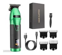 Hair Clippers for Men, Professional Electric Hair Trimmer Machine With LED Screen Display Hair Clipper For Men Barber Hair Cut Razor Edge T Blade(Color:Green)