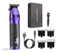 Hair Clippers for Men, Professional Electric Hair Trimmer Machine With LED Screen Display Hair Clipper For Men Barber Hair Cut Razor Edge T Blade(Color:PURPLE)