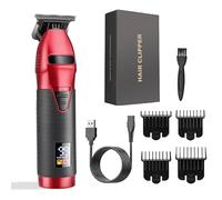 Hair Clippers for Men, Professional Electric Hair Trimmer Machine With LED Screen Display Hair Clipper For Men Barber Hair Cut Razor Edge T Blade(Color:Red)