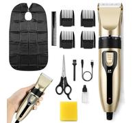 Hair Clippers for Men, USB Rechargeable Hair & Beard Trimmer Cutting Kit | 4 Guide Combs, Precision Cutting, Cordless Grooming, Barber Scissors, Cleaning Brush, Lubricating Oil, Barber Cape