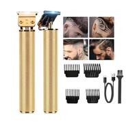 Hair Clippers Men 4 Limited Comb, Electric Beard Trimmer with Waterproof T-Blade, USB Chargeable Men's Hair Clipper for Gift, Beard Grooming Kit for Barbers Haircut (Gold)