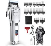 Hair Clippers Men,Cordless Clipper for Men Haircut Waterproof with LED | IPX7 Waterproof,4 Hours Long Runtime,6800RPM Powerful Motor,Durable Stainless Steel Blades,LED,0.8-2mm Precision