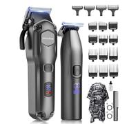 Hair Clippers Men&Trimmer Set,Waterproof Clippers for Men Haircut,Black | IPX7 Waterproof,T-Blade,Cordless,4H Long Runtime,6800RPM Powerful Motor,Durable Stainless Steel Blades,LED,0.8-2mm Precision