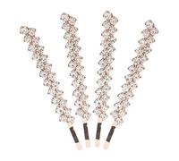 Hair Clips, 1 Set 2 Pairs Rhinestone Hair Barrette Pins Clear Crystal Hair Bobby Pin Accessories for Women, Size 6x0.7cm, 4 Pieces (Rose Gold)