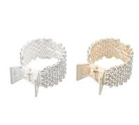 Hair Clips,2pcs Rhinestone Set Metal Ponytail Claw Holders Sparkly High for Women Daily Party Accessories