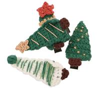 Hair Clips,4 Pcs Christmas Snap Woolen Knitting Tree Duckbilled Barrettes Bangs for Little