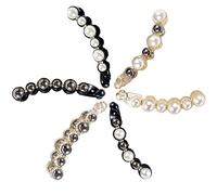 Hair Clips, 6 Pcs Pearls Banana Hairpins Elegant Vertical Women Ponytail Hair Clips Rhinestone Headwear Accessories Women Hair Grips Girl Ponytail Banana Barrettes