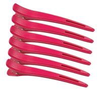 Hair Clips, 6 Pcs Professional Hair Clips for Styling Sectioning, Large Duck Bill Hair Clip for Women Girls, No Crease Anti-slip Hairdressing Clip for Long Short Thick Fine Hair, Red