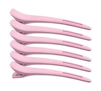 Hair Clips, 6 Pcs Professional Hair Clips for Styling Sectioning, Large Duck Bill Hair Clip for Women Men Girls, No Crease No-Trace Non Slip Hairdressing Clip for Long Short Thick Fine Hair, Pink