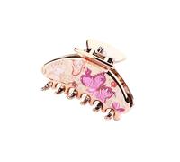 Hair Clips, Butterfly Pattern, Nonslip Jaw Clips for Women, Thick Hair Clutcher, Tortoise Style Ponytail Holder, Daily Use Hair Accessories (Pink)