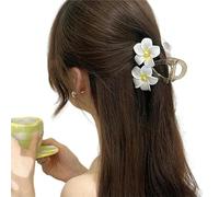 Hair clips, Claw Clips 1 Pc Yellow Plumeria Flower Pearl Headdress Hair Clip Claw Women Girls Grab Back Of The Head Hair Accessory-4(4)