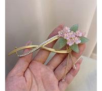 Hair clips,claw clips,claw clips,hair claw,shark clip, Handmade Natural Pearl Vintage Lily Of The Valley Tassel Hairpin Shark Clip Side Bangs Clip Side Clip Headdress 02 (Color : 5)(11)