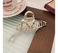 Hair clips,claw clips,claw clips,hair claw,shark clip, Handmade Natural Pearl Vintage Lily Of The Valley Tassel Hairpin Shark Clip Side Bangs Clip Side Clip Headdress 02 (Color : 5)(10)