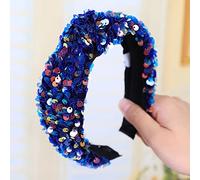 Hair Clips,European and American sequin fish scale headband girls hair accessories middle knot hairpin(Royal blue sequins)