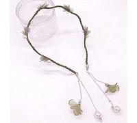 Hair Clips,Fake earrings headband fabric sweet tassel hairpin hair accessories headdress flower Mori female small fresh headband,(Green)