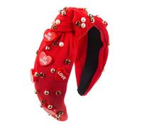 Hair Clips For Fine Hair Europe And The United States New Accessories Valentine's Day Headband Women Pearl High Cranial Top Knot All The Holiday Accessories Barrette Clips (RD1, One Size)