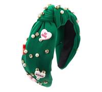 Hair Clips For Fine Hair Europe And The United States New Accessories Valentine's Day Headband Women Pearl High Cranial Top Knot All The Holiday Accessories Barrette Clips (Green, One Size)