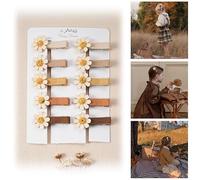 Hair Clips for Girls Women Toddler Baby,Assorted 10Pcs Flower Daisy Fabric Fully Lined Small Alligator Clips Hair Accessories for Teens Child Kids with Thick Thin Hair Gifts