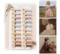 Hair Clips for Girls Women Toddler Baby,Assorted 20Pcs Flower Daisy Fabric Fully Lined Small Alligator Clips Hair Accessories for Teens Child Kids with Thick Thin Hair Gifts