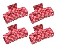hair clips for women - daily hair claws heart pattern hair clips decorative claw clips set of 4 for women rectangle recta jaw clamp breakers accessories