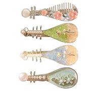 Hair Clips for Women, Violin Shape Hair Clip with Pearl Decoration - Pack of 4 Stylish Hair Accessories for Women Girls School Wedding Party Concert
