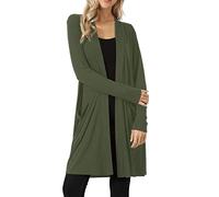 Hair Clips in Bijouterie Cardigan for Women Casual Women Lightweight Open Front Cardigan Solid Soft Long Sleeve Cardigan with Beautiful Dresses Women, Army Green, XXL