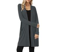 Hair Clips in Bijouterie Cardigan for Women Casual Women Lightweight Open Front Cardigan Solid Soft Long Sleeve Cardigan with Beautiful Dresses Women, darkgray, S