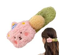Hair Clips, Plush Side Hair Clips | Colorful Cartoon Bear Decorative Hair Accessories for Thin and Thick Hair