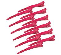 Hair Clips, Professional Hair Clips for Styling Sectioning, Large Duck Bill Hair Clip for Women Girls, No Crease Anti-slip Hairdressing Clip for Long Short Thick Fine Hair, Red, 12pcs