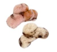 Hair Clips Thick Hair Claw Clips Barrettes,Plush Hair Catch. Rabbit Fur Hair Claw Clips Plush Hair Catch Sweet Fluffy Barrette Jaw Clamp For Thick Hair Nonslip Hairpin Women