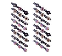 Hair Clips with Sparkling Crystal Stones Braided Rhinestone Hair Clips for Women and Girls, Elegant Hair Styling Clips, Shiny Rhinestone Hair Clip, Light Braided Hair Clips, 16 Pieces, B