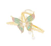 Hair Clips Women Butterfly Hair Shark Clips for Women Girls Metal Hair Claws Pearls Shark Clips Gold Silver Hair Clips Powerful Hold Hair Shark Clips