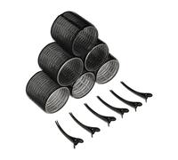 Hair Clutchers For Women Curling Rods With Clips Plastic Hair Curling Tools Self Grip Lazy Hairstyling Kit For Character Airy Silver Clips (BK1, One Size)