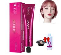 Hair Color, no bleaching hairs nourishing coloring hairdye, Creates a luminous shimmers for captivating shine, Damage-Free Formulated with Gentle Care, Long-Lasting Color (apricot pink)