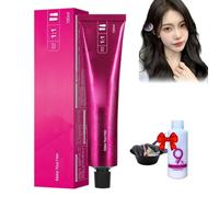Hair Color, no bleaching hairs nourishing coloring hairdye, Creates a luminous shimmers for captivating shine, Damage-Free Formulated with Gentle Care, Long-Lasting Color (brown black)