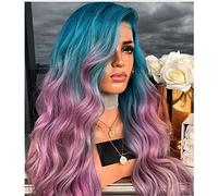 Hair Colorful Lace Front Wigs 32×22×6 Women S Wig Gradient Color Curly Synthetic Hair Heat Resistant Cosplay Wig