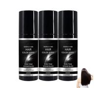 Hair Colour Spray 100ml-Black, Black Temporary Hair Colour Spray, Washable Coloured Hair Spray, Hurtless Hairspray for Cosplay, Prom, Party, Christmas, Halloween, Fancy Dress Up for all Ages (3PC)