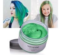 Hair Colour Wax, 120g Temporary Coloured Hair Paint Wax, Easy Washable Colour Change Hair Dye for Women Men(Green)