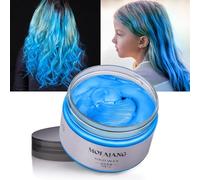Hair Colour Wax, 120g Temporary Coloured Hair Paint Wax, Easy Washable Colour Change Hair Dye for Women Men(Blue)