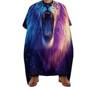 Hair Colouring Cape Cool Space Galaxy Lion Art, Stain resistant Salon Cape Professional Hairdressers Gown for Haircut Men 140X168cm