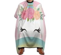 Hair Colouring Cape Pink Horse Seas Face, Stain resistant Barber Cape Professional Hairdressing Apron for Women Hairdresser 140X168cm