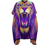 Hair Colouring Cape Trippy Animal King Cool Lion Art, Waterproof Hair Cape Professional Haircut Apron Gown for Men Coloring 140X168cm