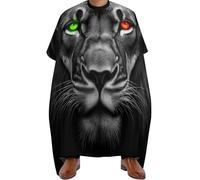 Hair Colouring Cape Yellow Red Eye Lion Head, Adjustable Hairdressing Cape personalised Barber Haircut Capes for Men Family 140X168cm