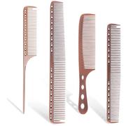 Hair Comb 4PC Professional Hair Combs Barber Hair Cutting Brush Anti-static Pro Salon Hairdressing Hair Care Styling Tools(Coppery)