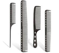 Hair Comb 4PC Professional Hair Combs Barber Hair Cutting Brush Anti-static Pro Salon Hairdressing Hair Care Styling Tools(Black)