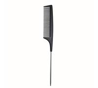Hair Comb - a Professional Anti-static Carbon Fibre Metal-Pin Tail Comb,Heat Resistant Barber and Salon Rattail Comb with Non-skid Parting Comb,Fine Tooth in Black …