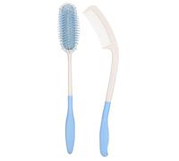 Hair Comb and Brush Set with Extra Long Handle, Non-Slip and Soft Hair Brush and Comb with Long Reach, Disabled and Elderly