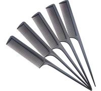 Hair Comb Beautiful Salon Brush Rat Tail with Long Handle Precise Tri mming Non Resistance Combing Thin Hair Picks Black 10pcs