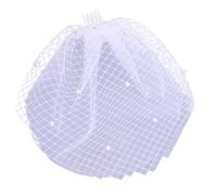 Hair Comb Bridal Veil Wedding Headpiece with Lace Detailing and Sparkling Beadwork Pearls for Wedding Ceremony Photo Wear Bride Face Covers