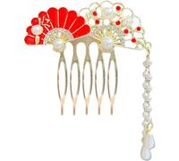Hair Comb Clip Hair Sticks Forks Retro Chinese Fan Shaped Simple Hairpins Side Clips Pearls Pendant Hair Jewlery